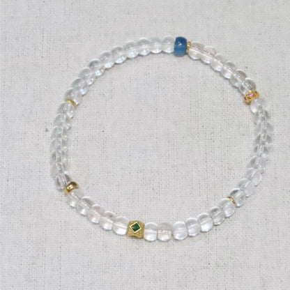 Natural White Crystal Straight-Cut Bracelet