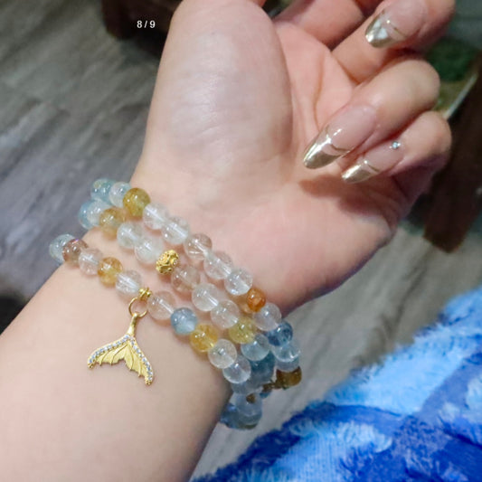 Rainbow Topaz Mermaid Tail Bracelet