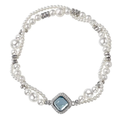Double-layer wrapped pearl bracelet