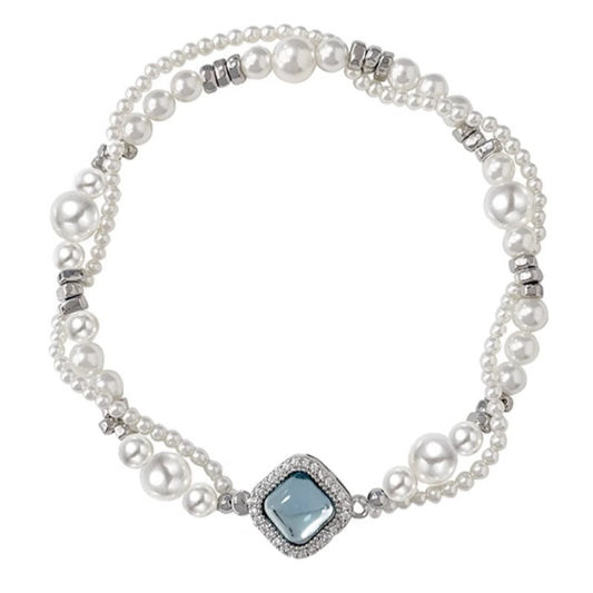 Double-layer wrapped pearl bracelet