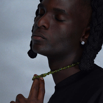 Natural stone free shape hip hop necklace