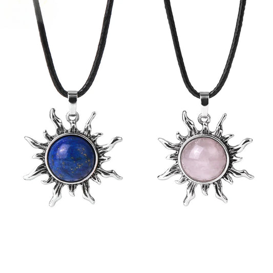 Vintage Amethyst Sunflower Pendant