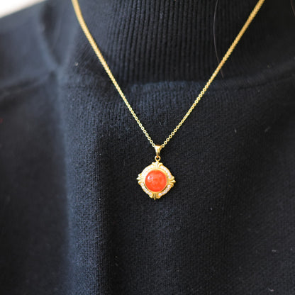 Natural Nanhong Agate Pendant