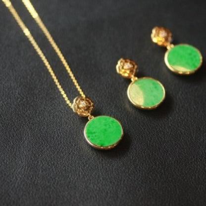 Natural Burmese Jadeite Earl Flower Pendant