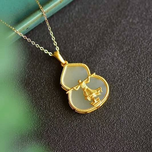 925 Silver Inlaid Nephrite "The Return of the Great Sage" Pendant