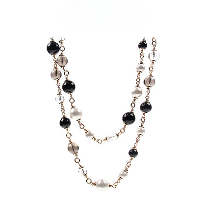 String pearl hip hop necklace