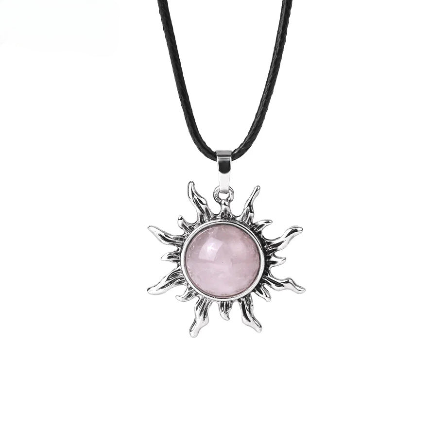 Vintage Amethyst Sunflower Pendant