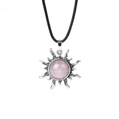 Vintage Amethyst Sunflower Pendant