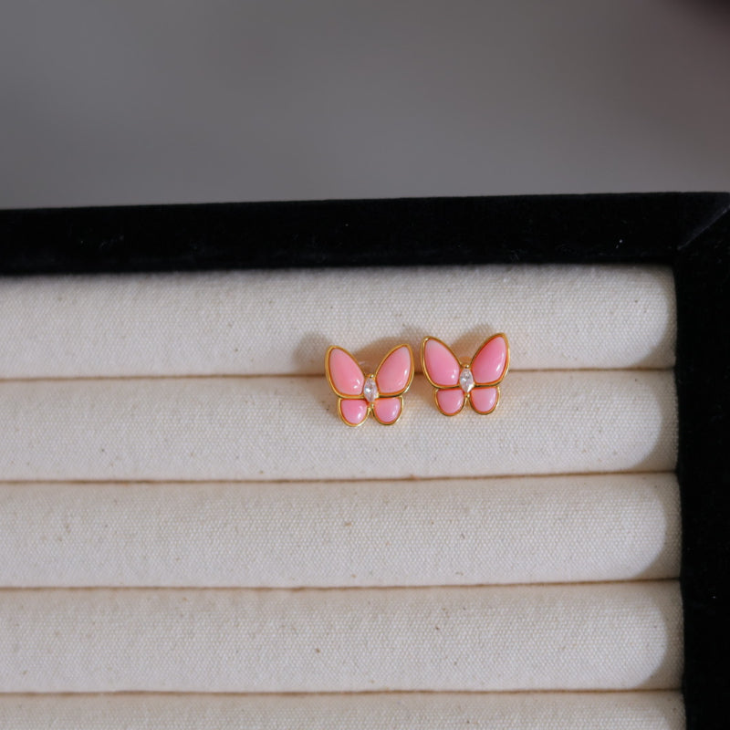 Natural Queen Shell Butterfly Earrings