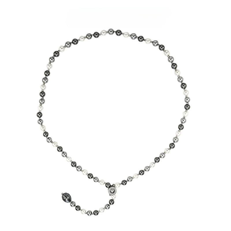 Long pearl hip-hop necklace