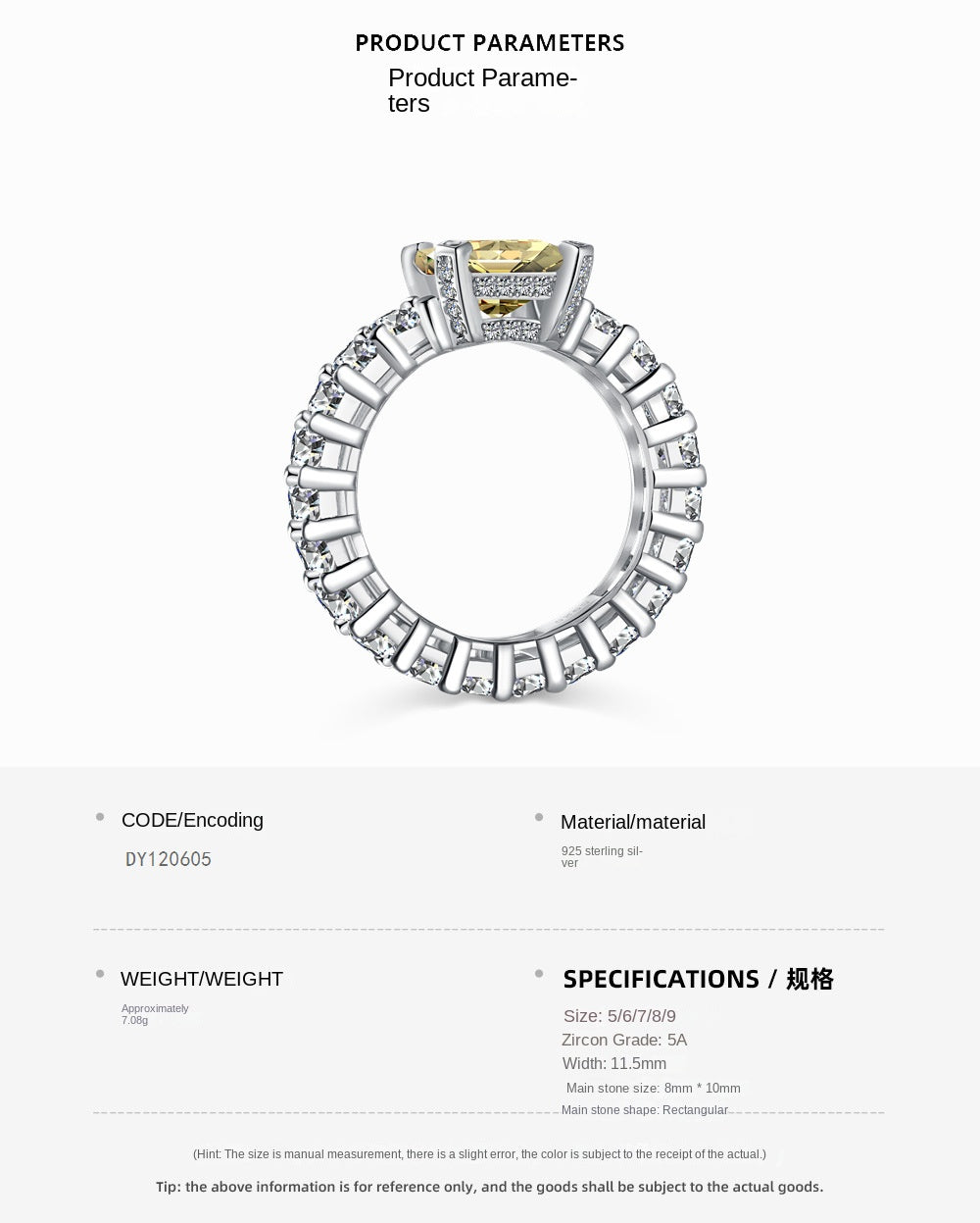 Classic noble shining ice flower cut high carbon diamond zircon ring - jewelryweilin