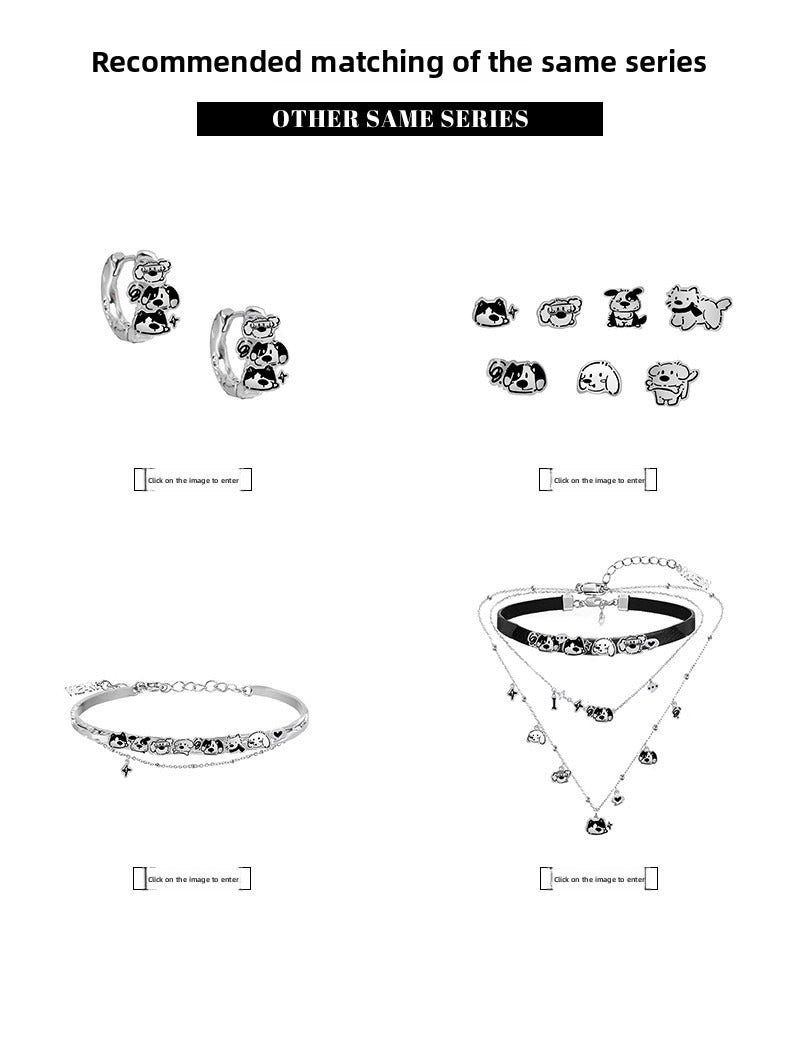 Cute puppy leather bracelet