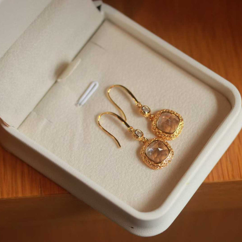 Natural Clear Quartz Earrings