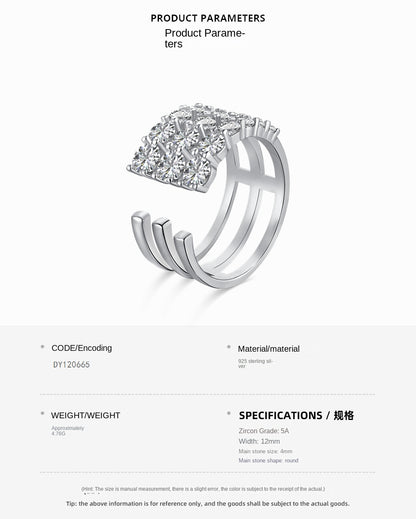 Fashionable and personalized spiral full diamond ring - jewelryweilin