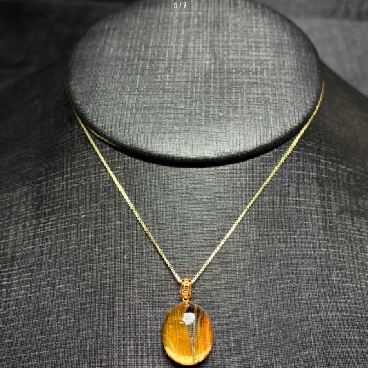 Natural Titanium Rutilated Quartz Pendant