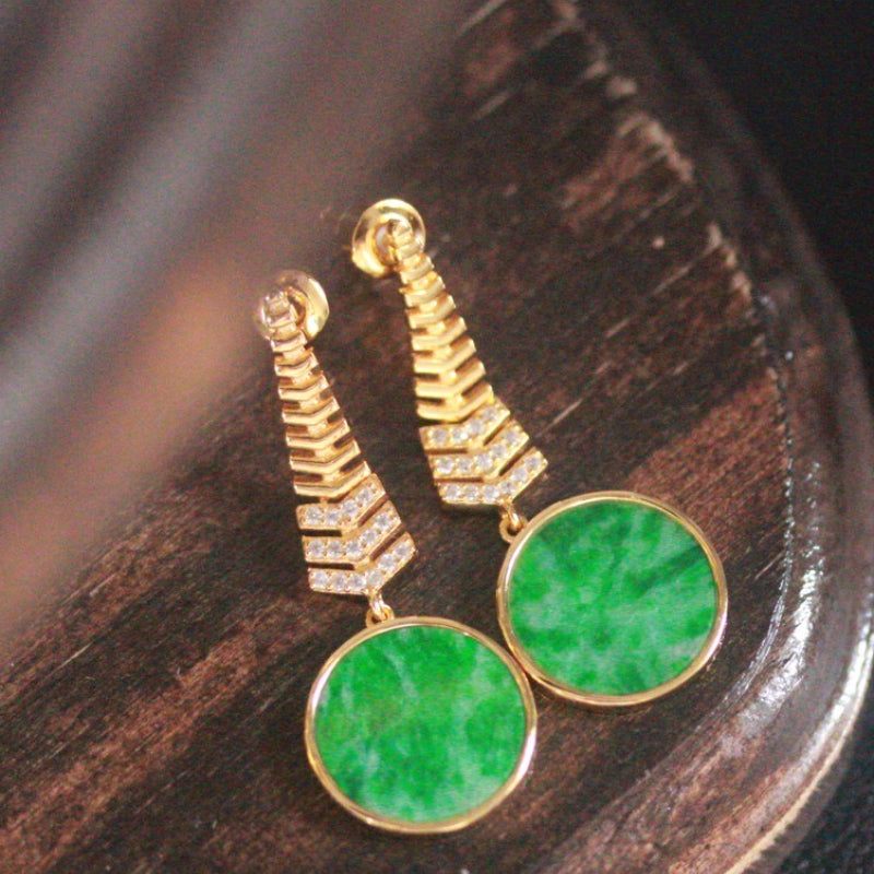 Natural Burmese Jadeite Earrings