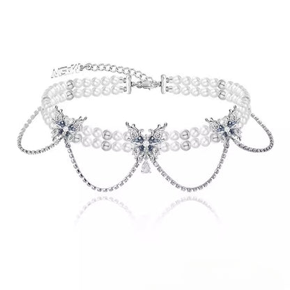 Butterfly dance highlight pearl butterfly necklace