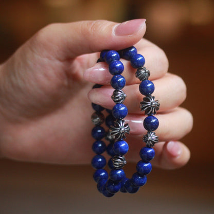 8mm Lapis Lazuli Chrome Hearts Style Bracelet
