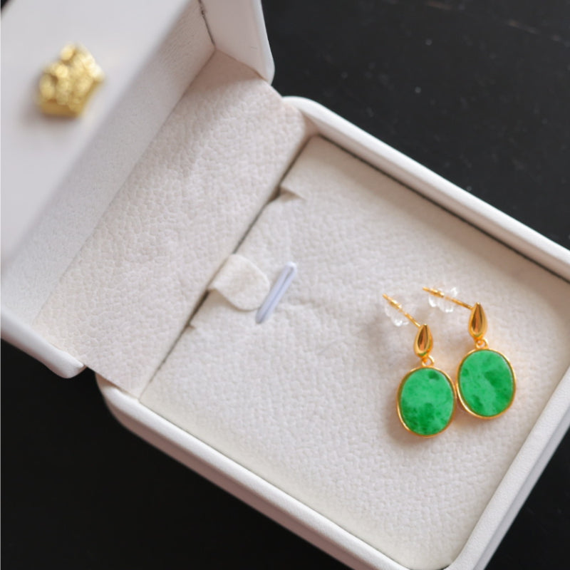 Natural Burmese Jadeite Earrings