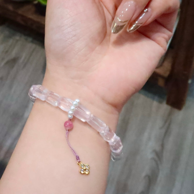 Natural Mozambique Rose Quartz Bracelet
