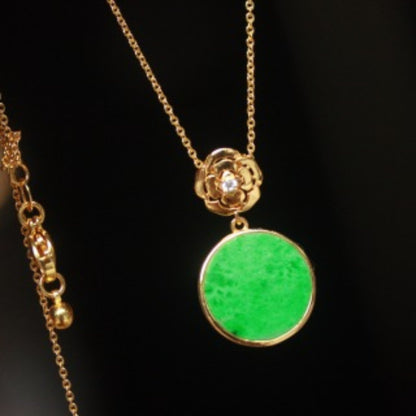 Natural Burmese Jadeite Earl Flower Pendant