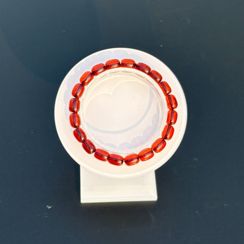 Deep red amber bracelet