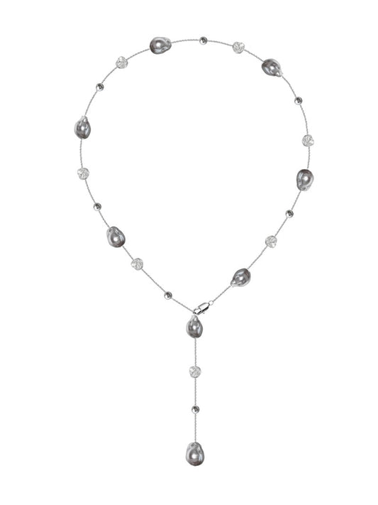 Pearl long pendant necklace