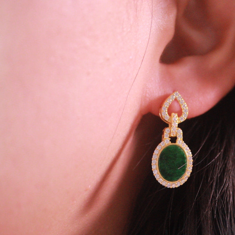 Natural Burmese Jadeite Earrings