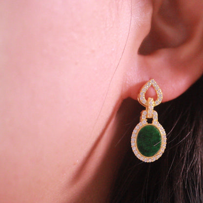 Natural Burmese Jadeite Earrings