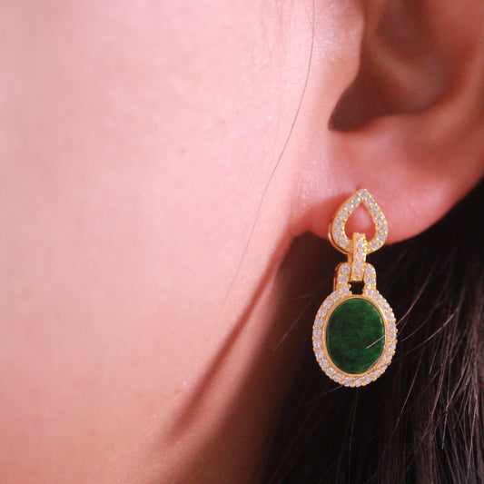 Natural Burmese Jadeite Earrings