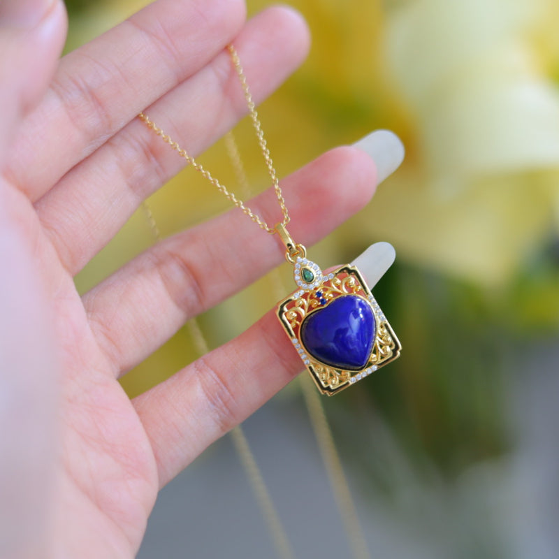 Natural Lapis Lazuli Heart Pendant