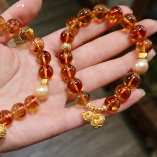 Natural "Violent Yellow" Citrine Bracelet