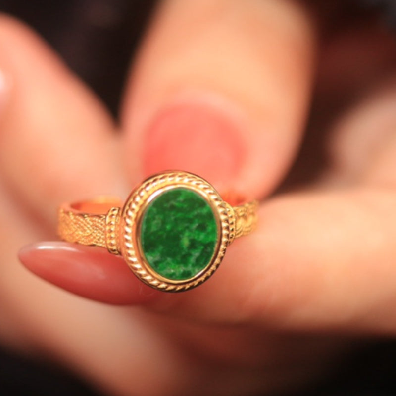 Natural Grade A Jadeite Ring