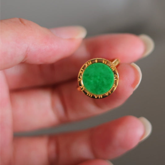Natural Burmese Jadeite Roman Ring