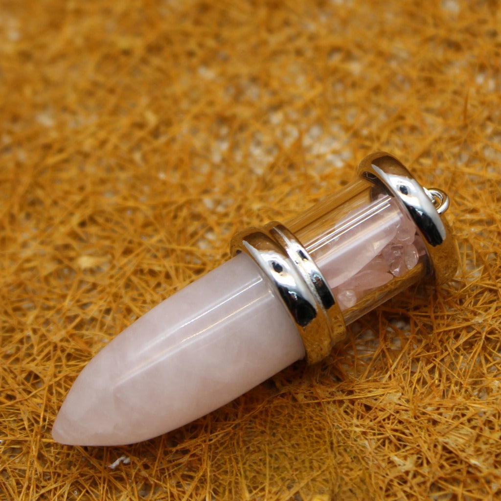 European and American Amethyst Bullet Pendant Necklace