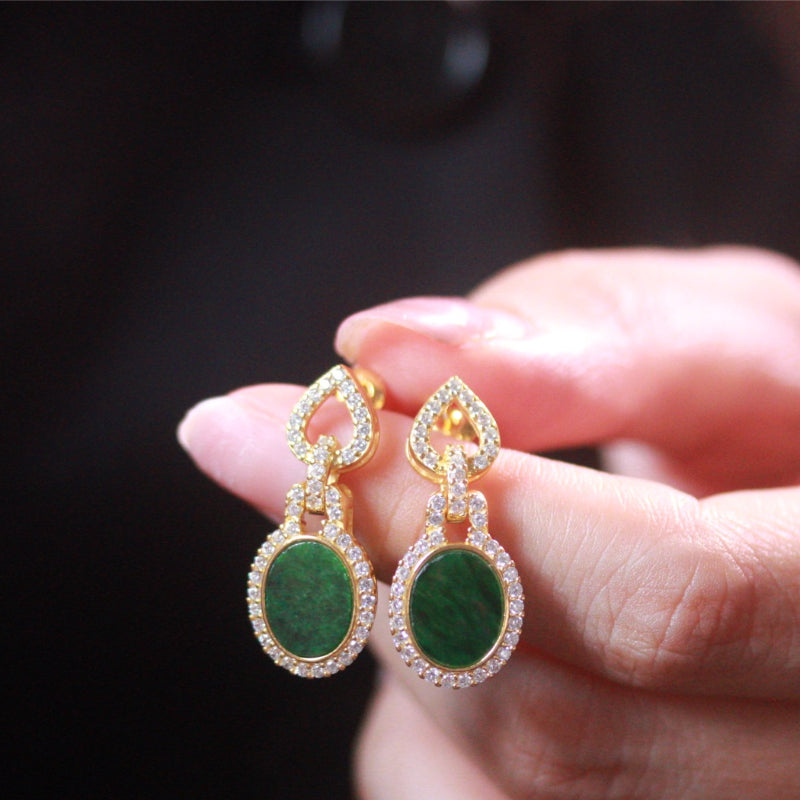 Natural Burmese Jadeite Earrings