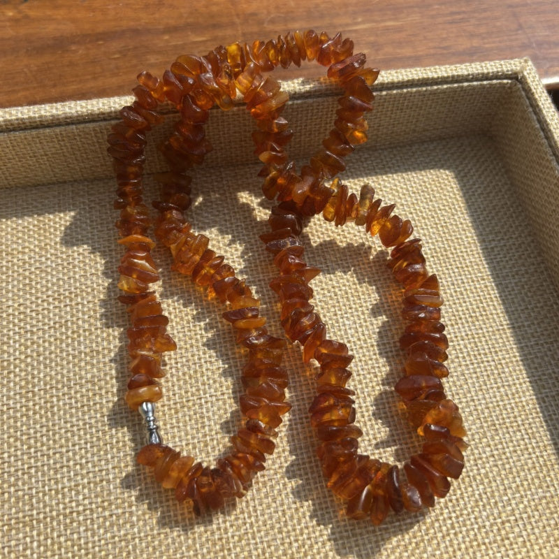 Sea drifting rough stone conformal necklace