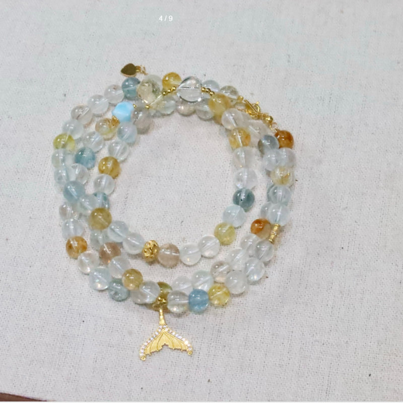 Rainbow Topaz Mermaid Tail Bracelet
