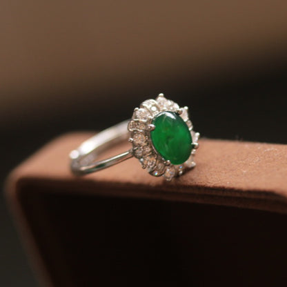 Natural Jadeite Ring · 6×8mm