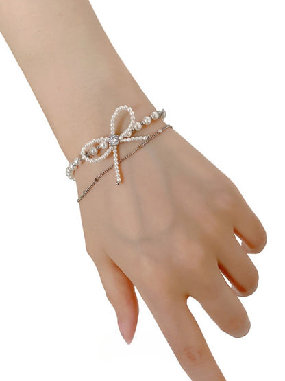 Bowknot pearl bracelet