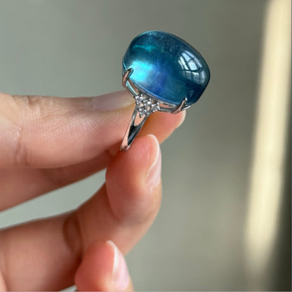 Natural Aquamarine Cabochon Ring