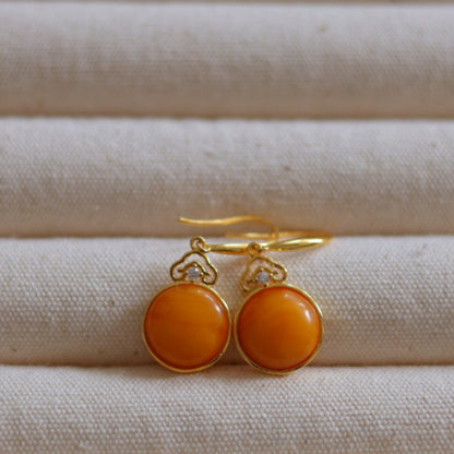 Natural Aged Amber Earrings