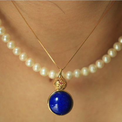 Natural Lapis Lazuli Gourd Pendant