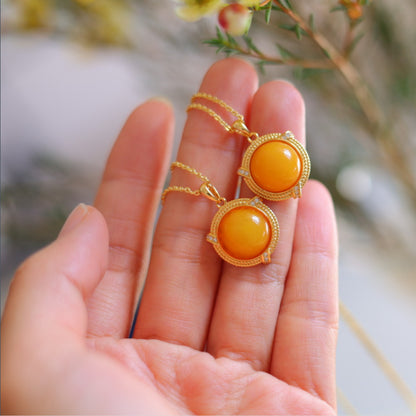 Natural Beeswax Amber Pendant