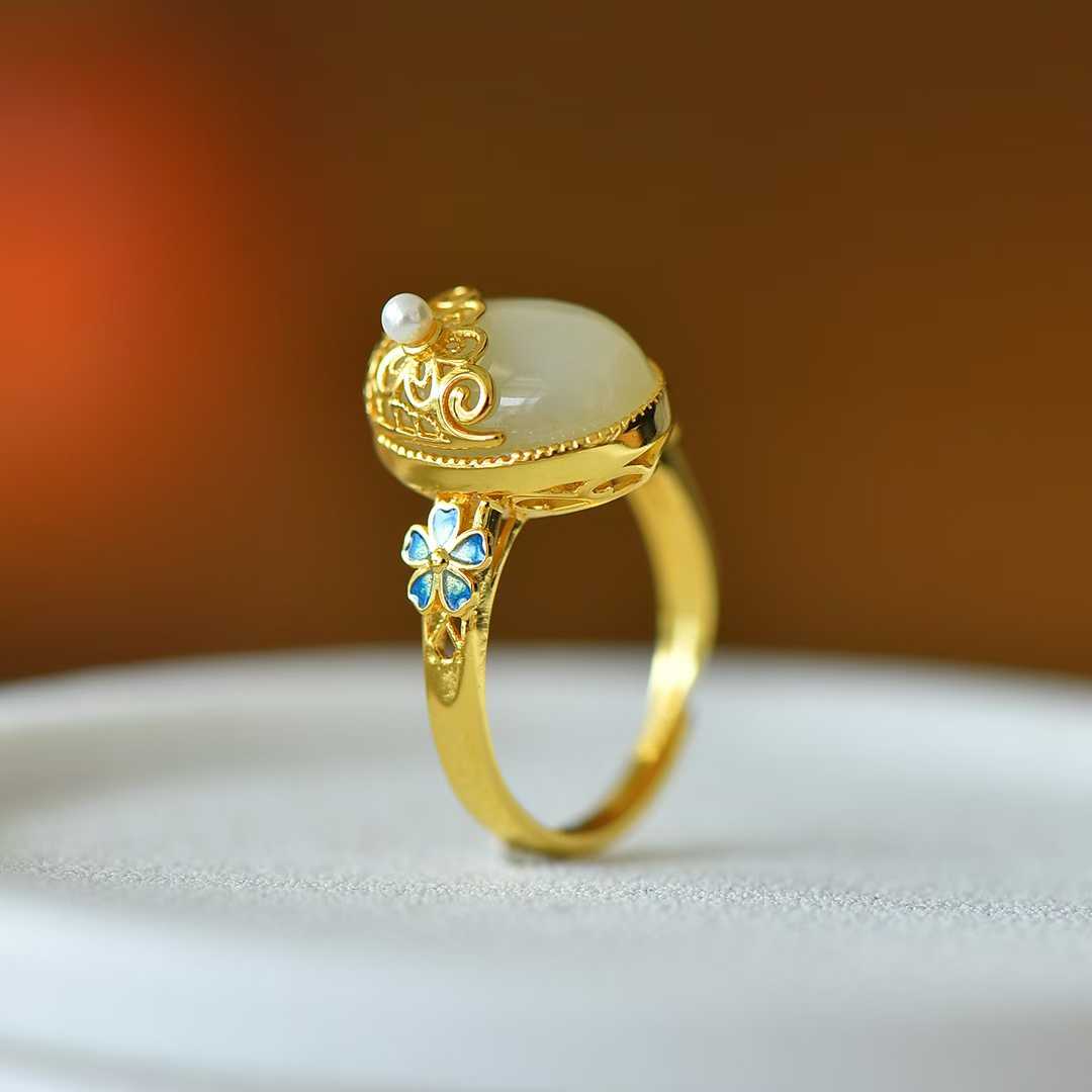 925 Silver Inlaid Hetian Nephrite "Precious as Ever" Ring