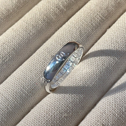 Shiny sterling silver couple ring - jewelryweilin