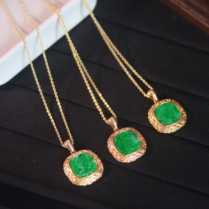 Natural Burmese Jadeite Peace Tablet Pendant