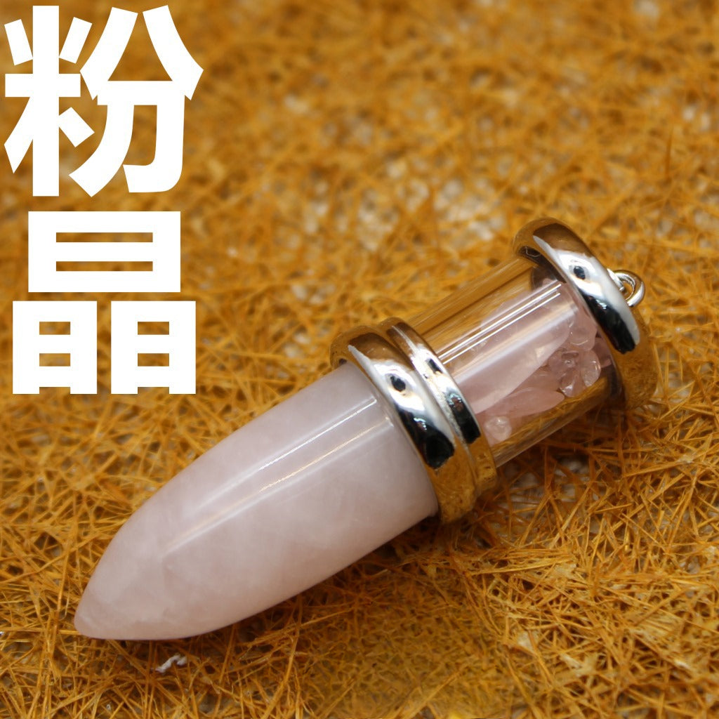 European and American Amethyst Bullet Pendant Necklace