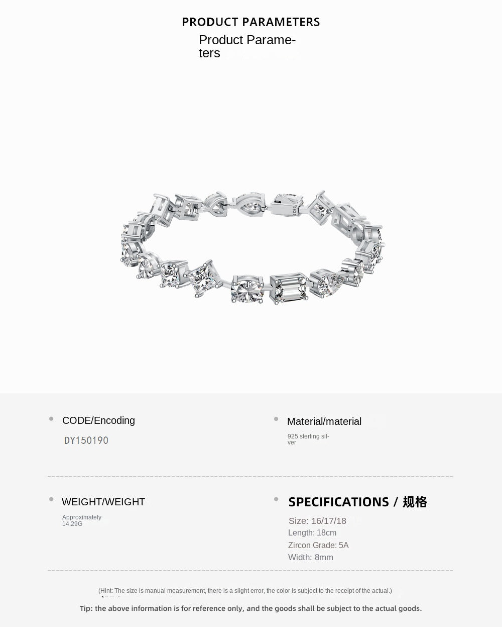 High-end elegant sterling silver full diamond zircon bracelet - jewelryweilin