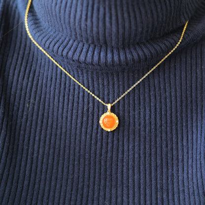 Natural Sichuan Nanhong Agate Pendant